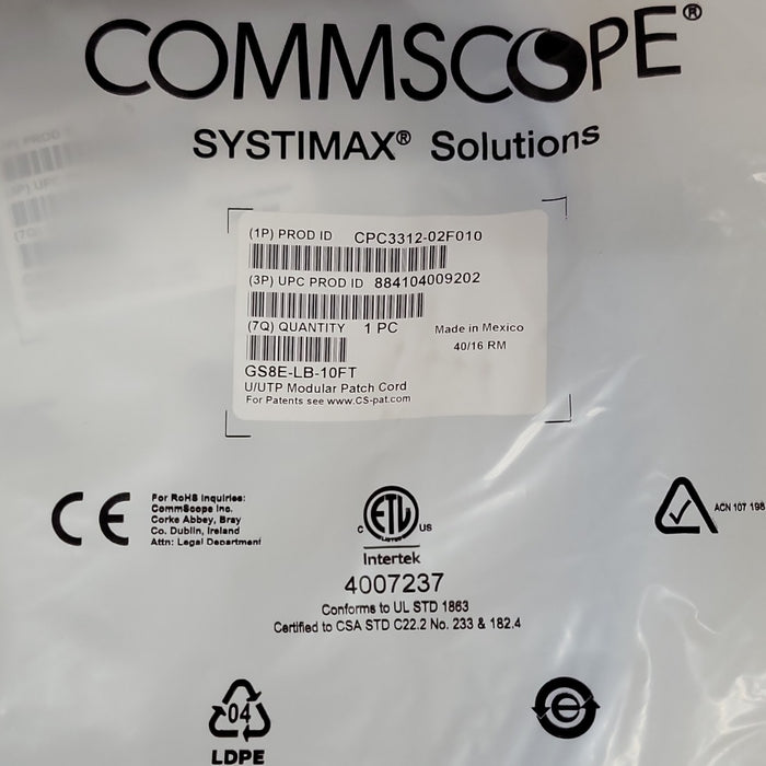 Lot of 21x CommScope SYSTIMAX GS8E-LB-10FT 10Ft Modular Patch Cords