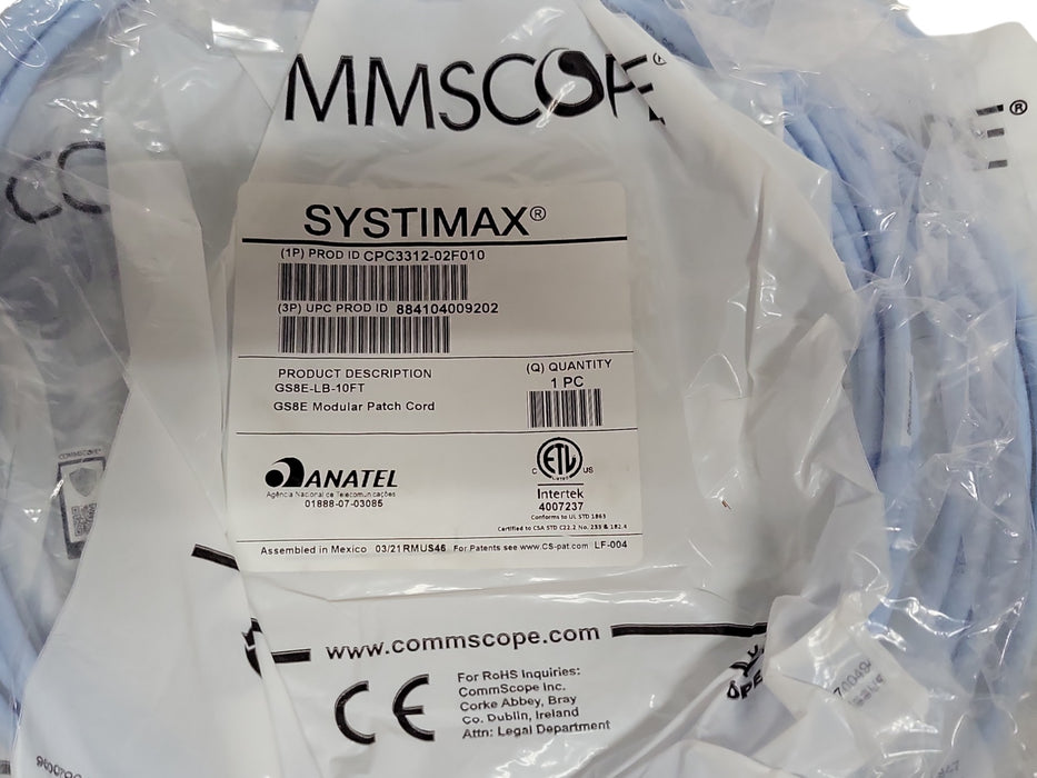 Lot of 21x CommScope SYSTIMAX GS8E-LB-10FT 10Ft Modular Patch Cords