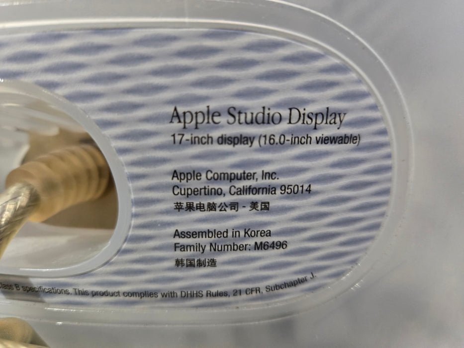 Apple Studio Display 17" CRT Monitor Graphite M6496 VGA