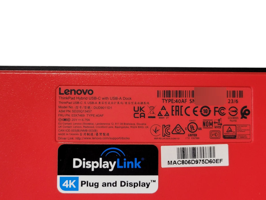 Lenovo ThinkPad Hybrid USB-C / USB-A Dock 40AF - DUD9011D1