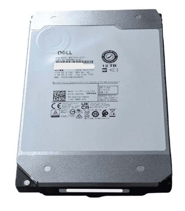12TB SAS 3.5"7.2k 12Gb/s 512e Dell Toshiba HDD - MG07SCA12TEY / 0KFJ7G