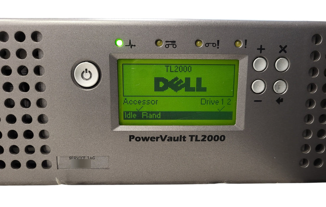 Dell PowerVault TL2000 2U Tape Library with 1x LTO Ultrium 5-H SAS Drive