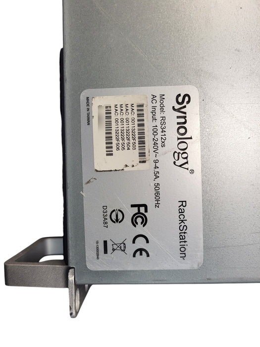 Synology RackStation RS3412xs - Core i3-2100 3.10GHz 2GB RAM 2x 4TB SATA HDD