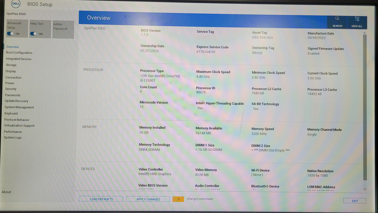 Dell Optiplex 5000 | i5-12500T @4.4GHz 16GB DDR4 256GB NVMe