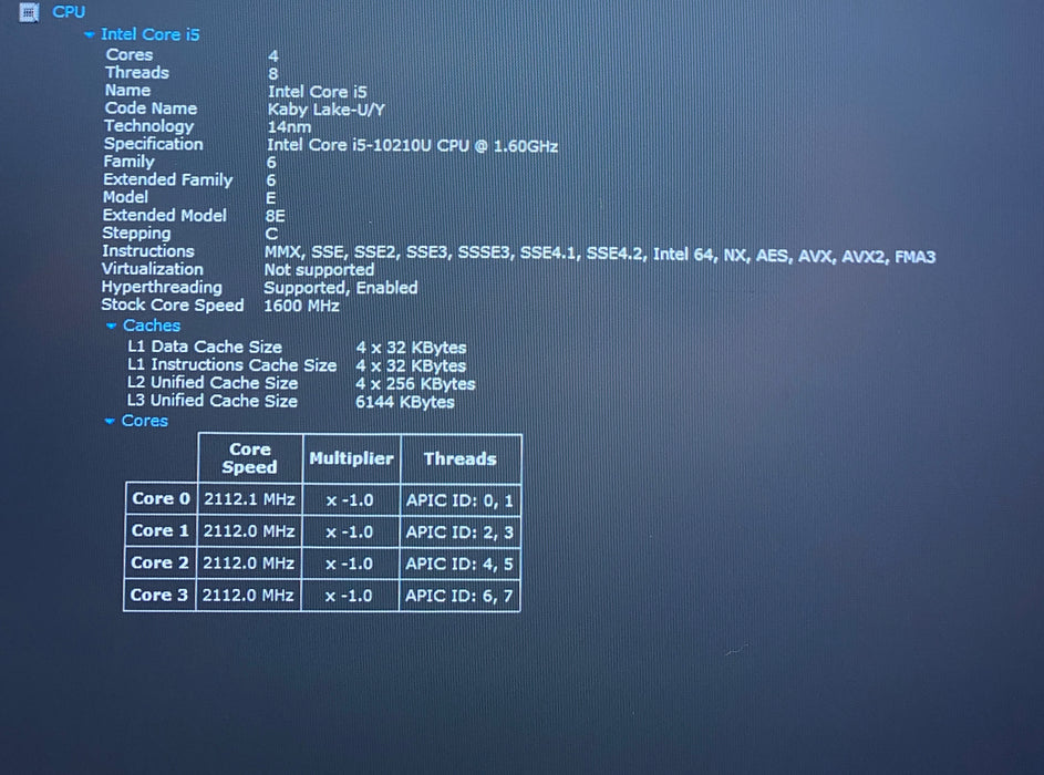 Lenovo ThinkPad X1 Carbon Gen 8 Intel Core i5-10210U 1.60GHz 8GB RAM 256GB SSD