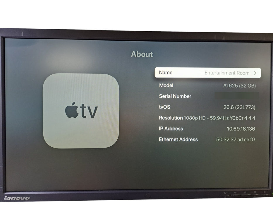 Apple TV HD A1625 32GB Media Streamer