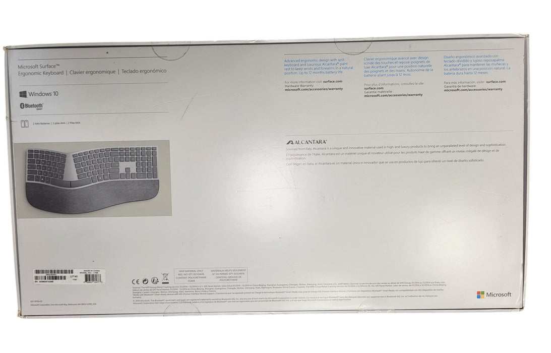Microsoft Surface Ergonomic Keyboard 1786 - Bluetooth Gray