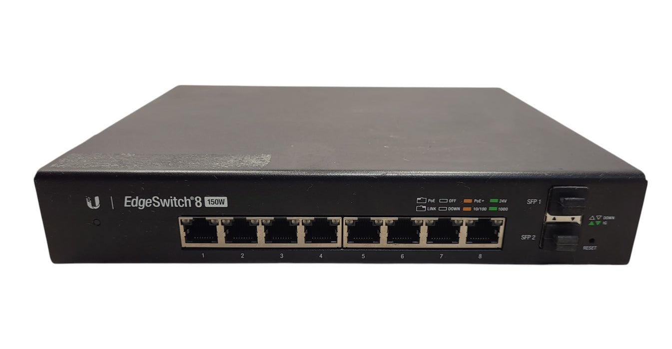 Ubiquiti EdgeSwitch 8 150W ES-8-150W - 8-Port Gigabit PoE+ Managed Switch 2 SFP