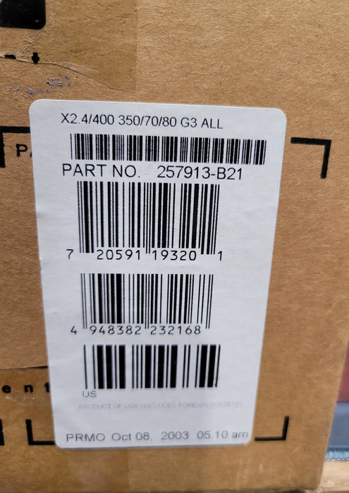 HP 257913-B21 Xeon 2.4GHz Processor Option Kit for ML350 ML370 G3