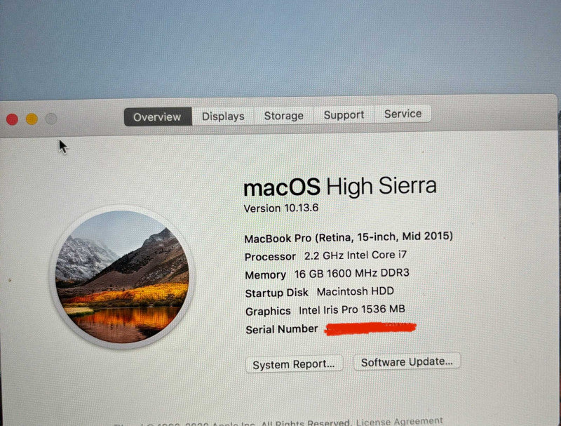 Apple MacBook Pro Retina 15\\" Mid 2015 i7-4770HQ@2.2GHz 16GB RAM 256GB SSD