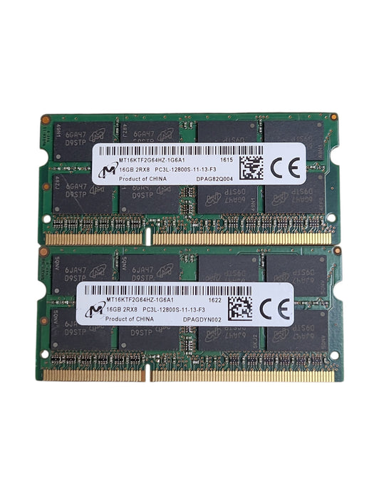 32GB (2x Stick16GB) 2Rx8 PC3-12800S-11-13-F3  DDR3 SODIMM Laptop RAM