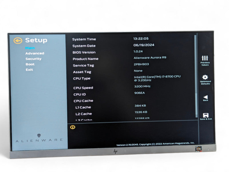 DELL Alinware Aurora R9 Intel Core i7-8700, 16GB RAM Please READ  -