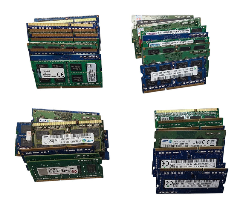 Lot of 40x Assorted PC3/PC3L 4GB Laptop SODIMM Laptop RAM Modules