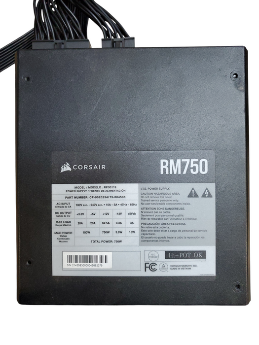 Corsair RM750 PSU, Fully Modular