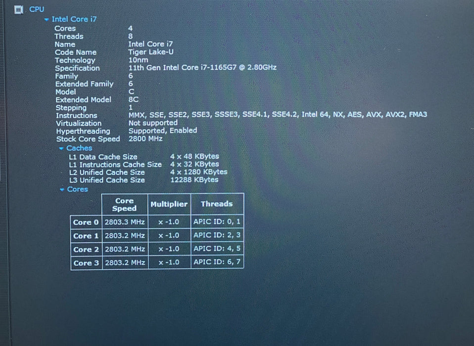 MSI Summit B15 11M Intel Core i7-1165G7 2.80GHz 16GB RAM 256GB SSD READ