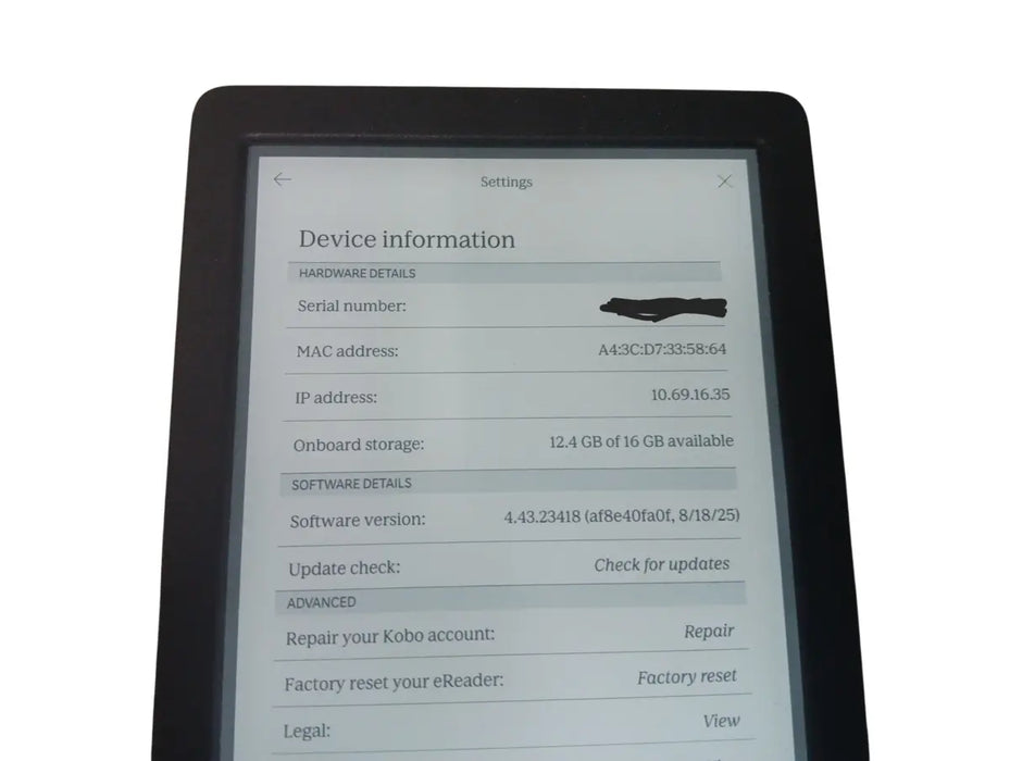 Kobo Clara BW - 16GB - Black [N365B]