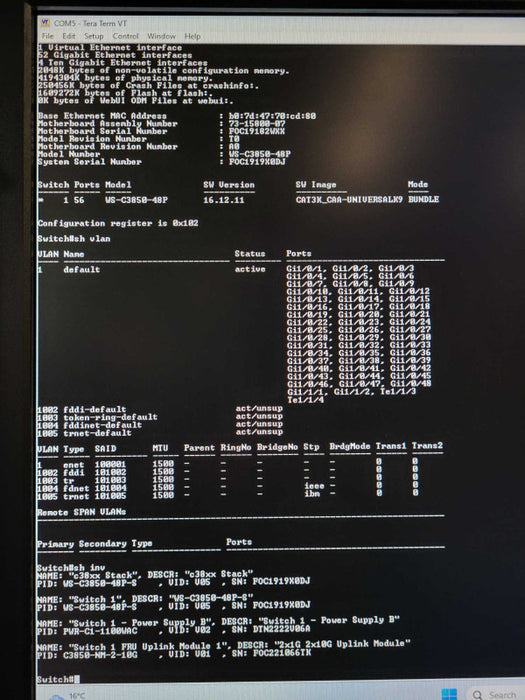 Cisco WS-C3850-48F-S | C3850-NM-4-10G Mod | 2x1100W PSU  Q$