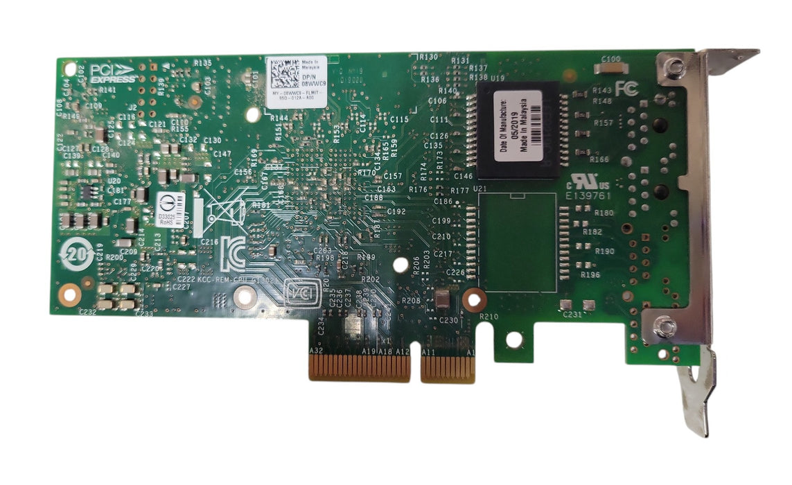 Dell 08WWC9 Intel I350-T2 Dual Port Gigabit PCIe Low Profile Network Adapter