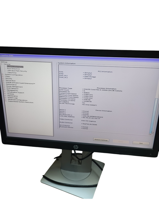 Dell OptiPlex 5080 SFF Desktop Intel (R) Core i5-10500 CPU 8GB RAM NO HDD/SSD