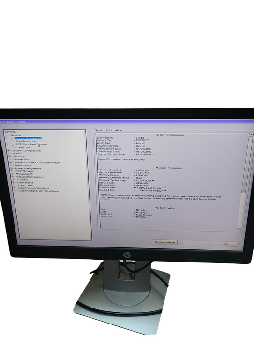 Dell OptiPlex 5080 SFF Desktop Intel (R) Core i5-10500 CPU 8GB RAM NO HDD/SSD