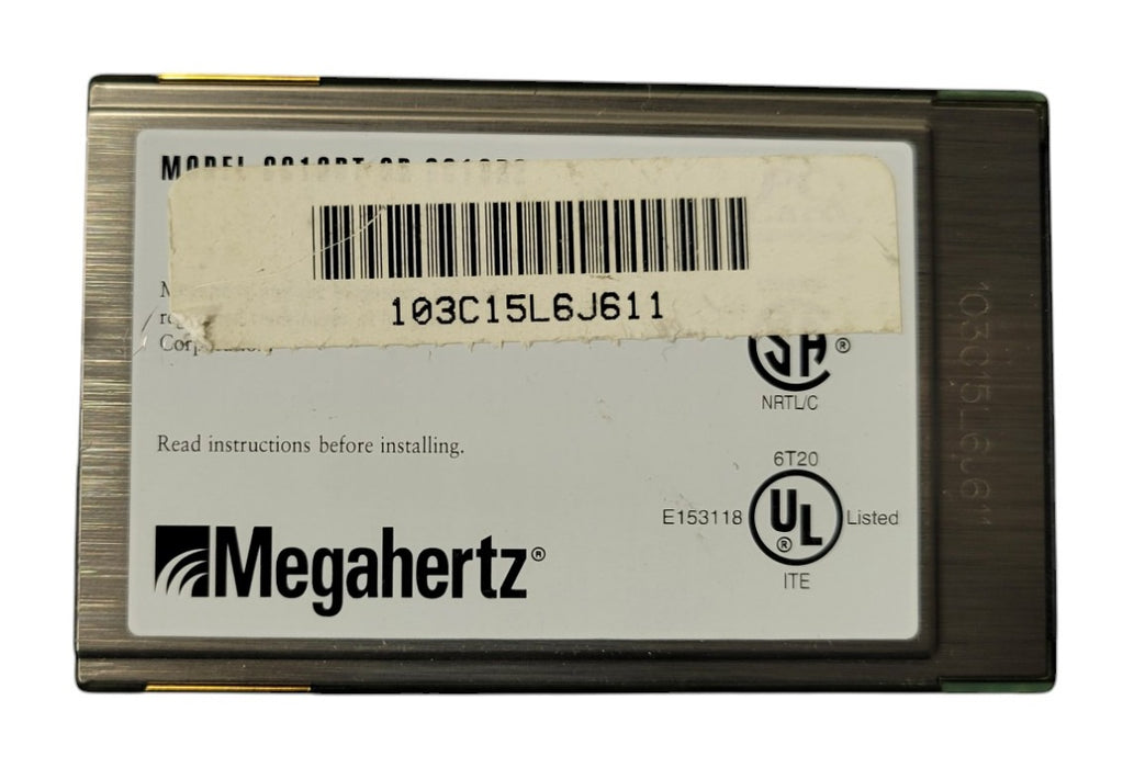 Megahertz PCMCIA Ethernet LAN Adapter 10BASE-T or 10BASE-2