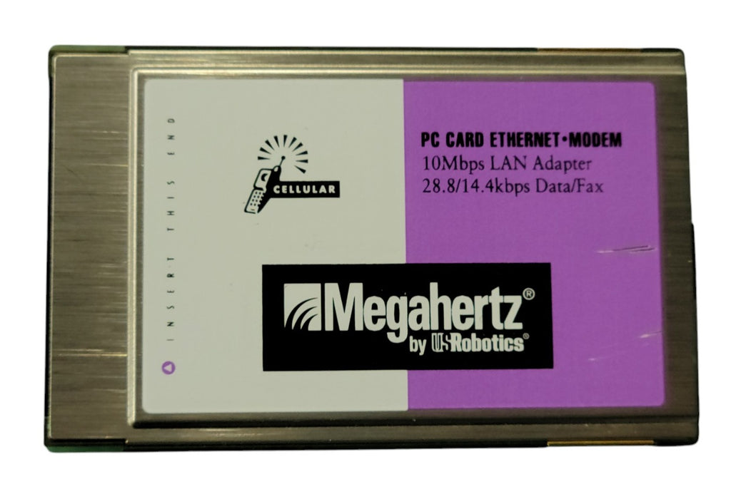 Megahertz CCEM3288 PC Card Ethernet Modem 10Mbps LAN 28.8/14.4kbps Fax