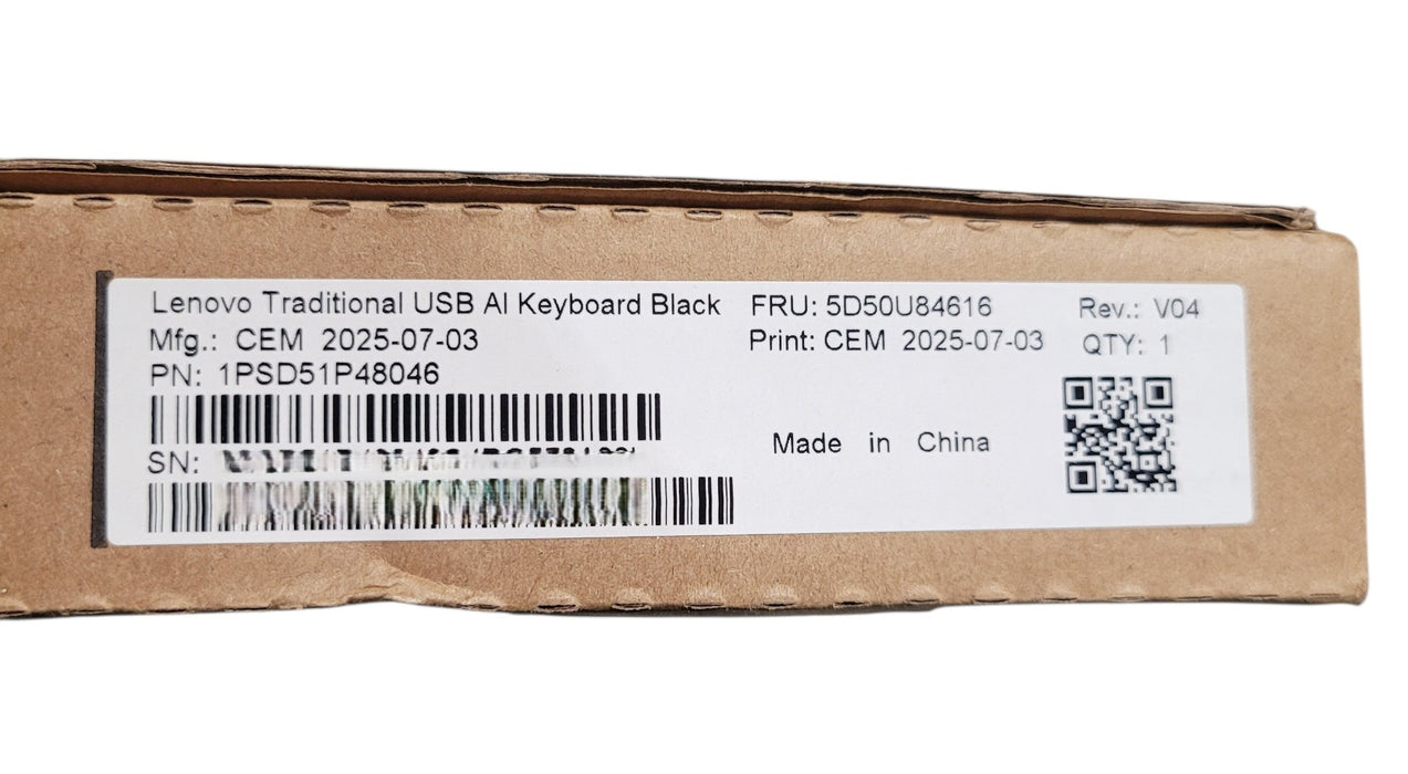 Lenovo Traditional USB AI Keyboard Black FRU 5D50U84616