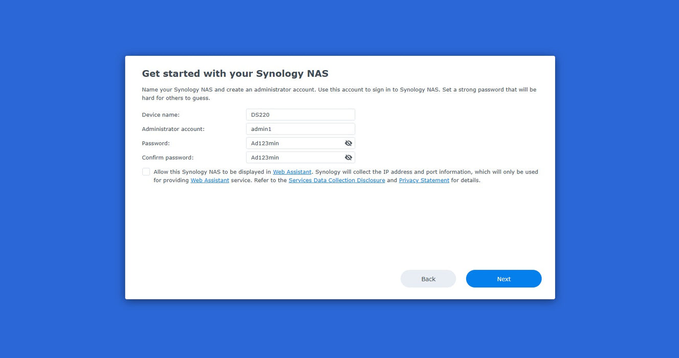 Synology DiskStation DS220+ 2-Bay NAS - Celeron J4025 2GB RAM 2x 2TB HDD