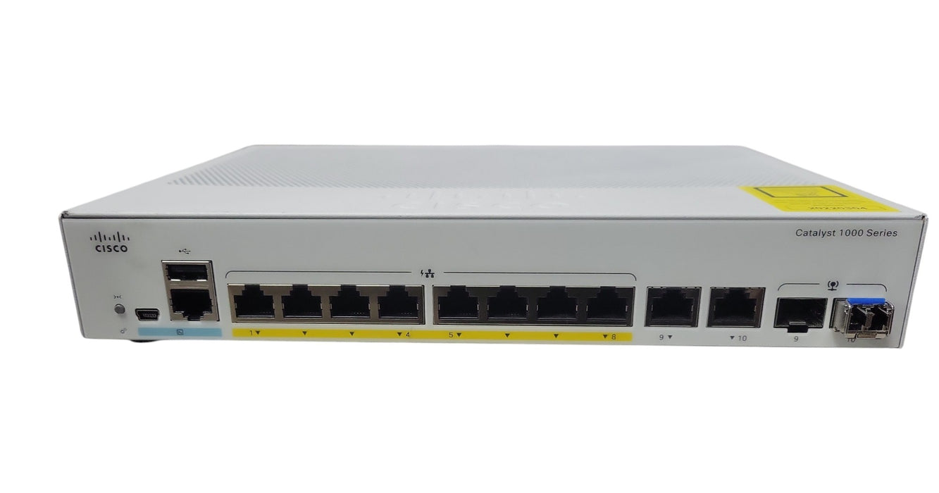 Cisco Catalyst C1000-8P-2G-L | 8-Port Gigabit PoE+ Silent Switch 2x Combo (READ)
