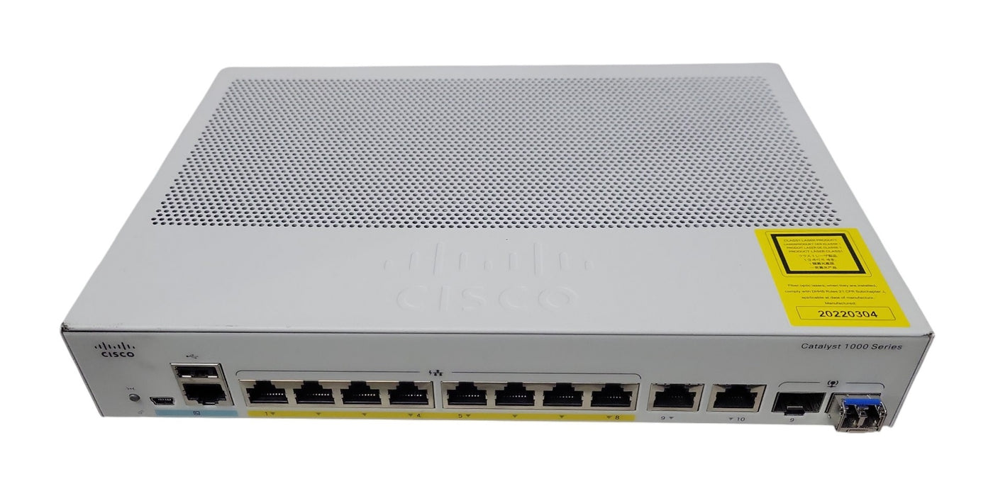 Cisco Catalyst C1000-8P-2G-L | 8-Port Gigabit PoE+ Silent Switch 2x Combo (READ)