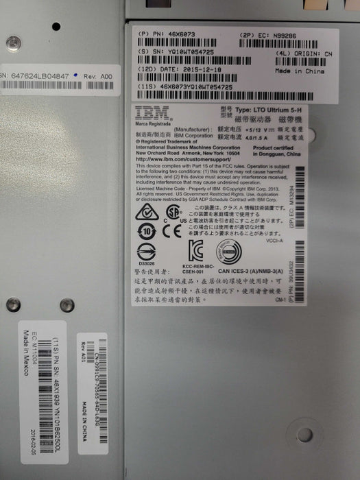 IBM LTO Ultrium 5-H 46X6073 Internal SAS Tape Drive LTO5 Q_