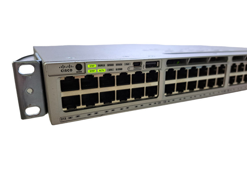 Cisco WS-C3850-48F-S | 48-Port Gigabit PoE+ Switch | 1x 1100W PSU