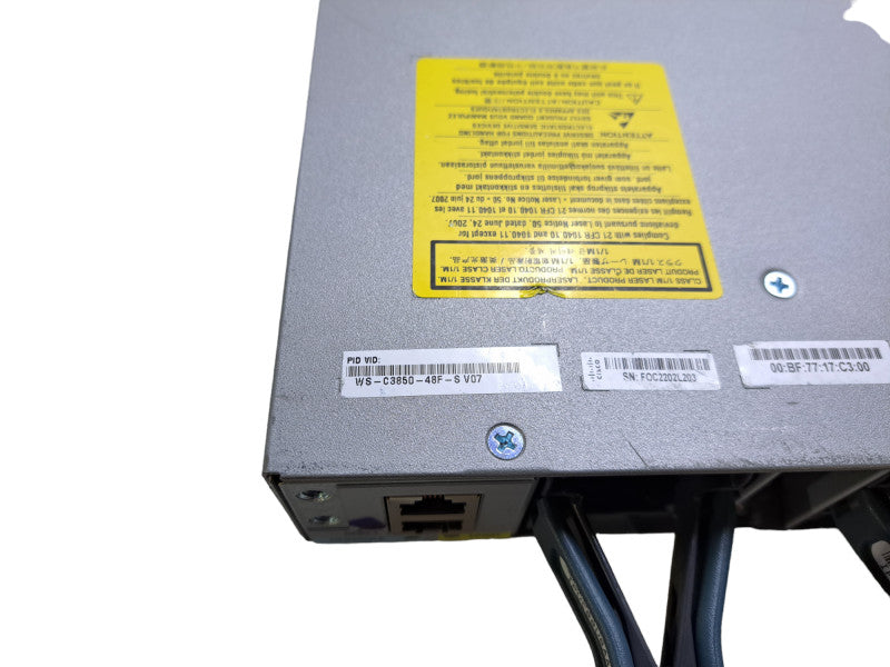 Cisco WS-C3850-48F-S | 48-Port Gigabit PoE+ Switch | 1x 1100W PSU