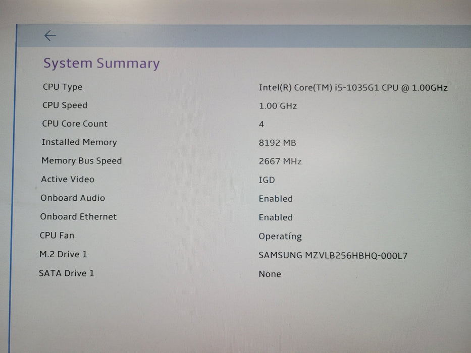 Lenovo ThinkCentre M60e Tiny - Core i5-1035G1 16GB DDR4 256GB NVme