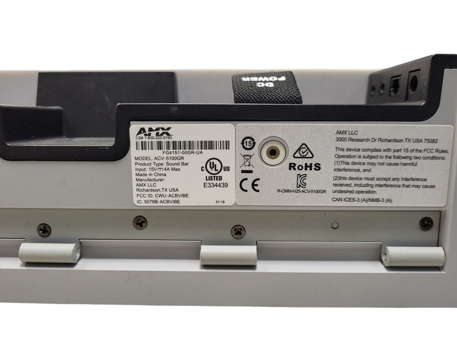 AMX Acendo Vibe ACV-5100GR All-in-One Conferencing Sound Bar with Camera