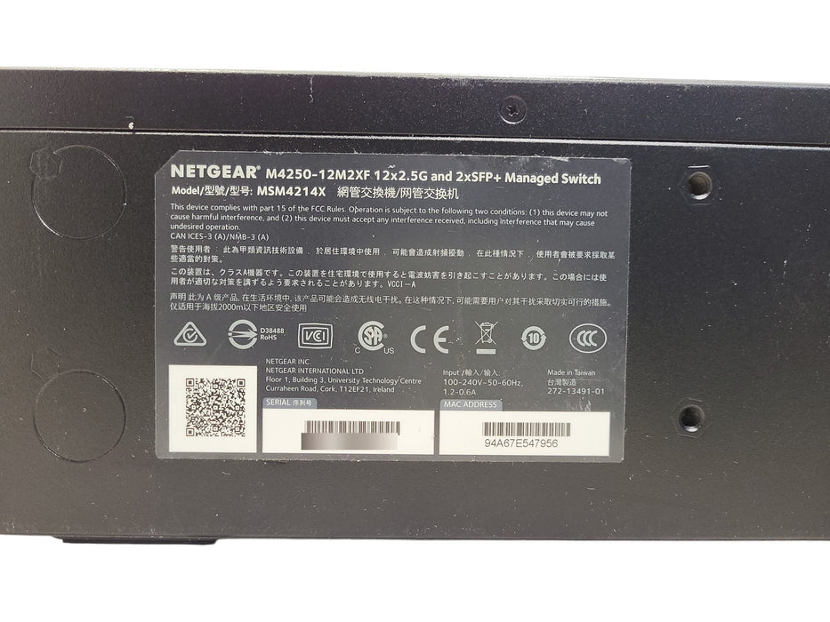 NETGEAR M4250-12M2XF MSM4214X - 12x 2.5G & 2x SFP+ Managed Switch