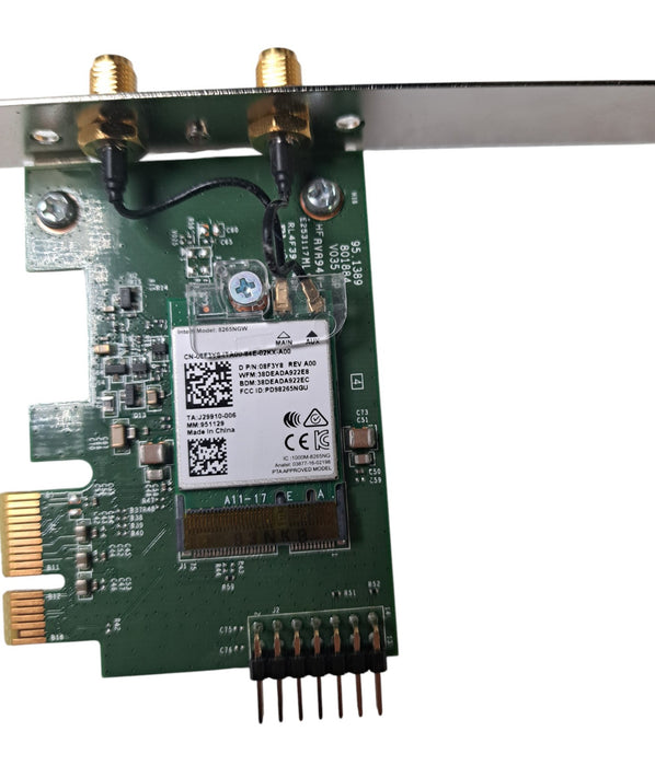 Dell 007N43 PCIe Wireless Adapter Card w/ Intel 8265NGW Dual Band Wi-Fi