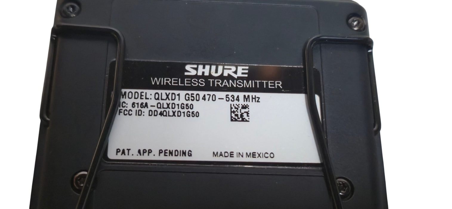 Shure QLXD1 G50 470-534 MHz Wireless Bodypack Transmitter