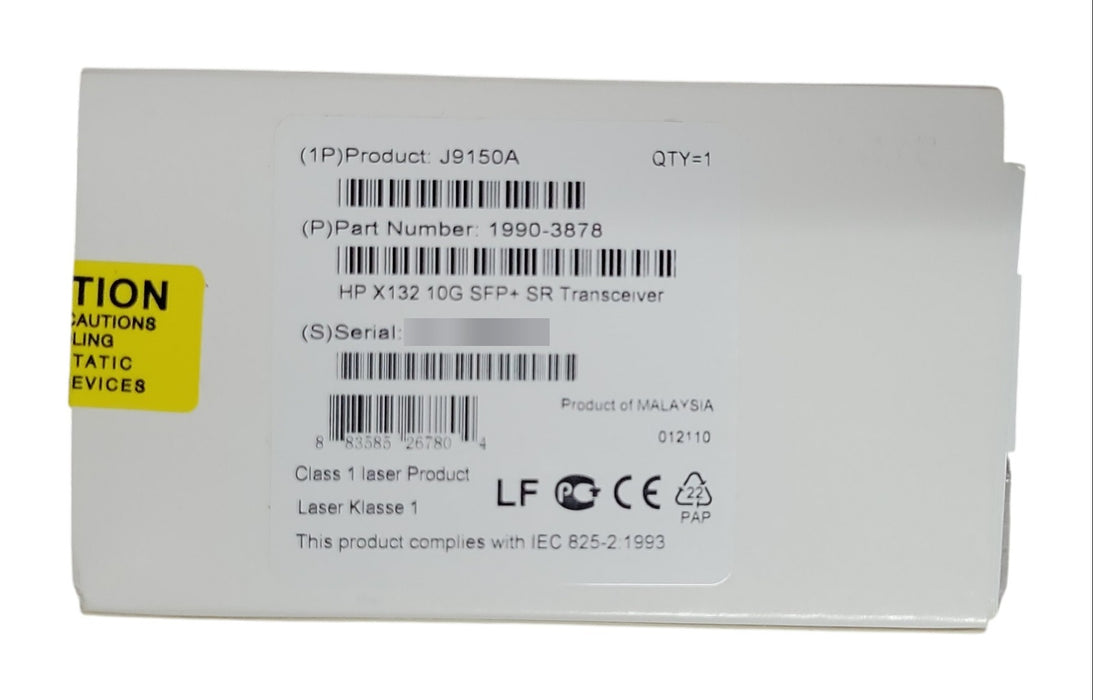 HP ProCurve J9150A X132 10G SFP+ SR Transceiver Module
