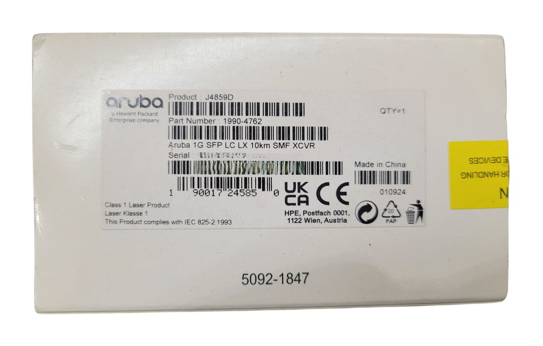 Aruba J4859D 1G SFP LC LX 10km SMF Transceiver Module 1990-4762