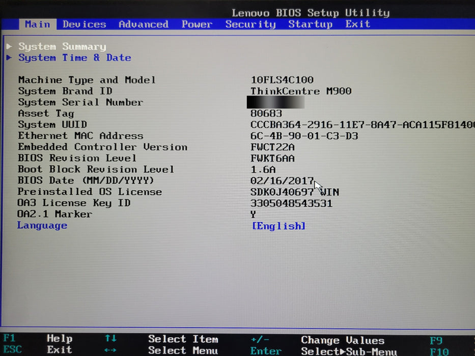 Lenovo ThinkCentre M900 Tiny - Core i5-6500T 8GB DDR4 128GB SSD