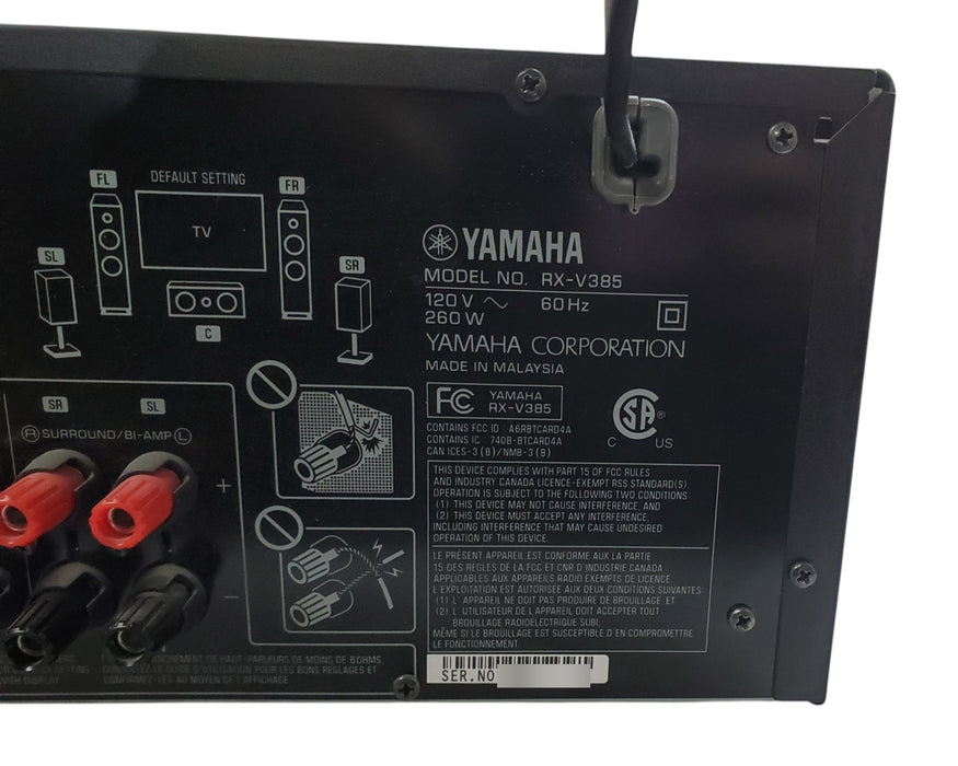 Yamaha RX-V385 - 5.1-Channel AV Receiver Bluetooth 4K Ultra HD