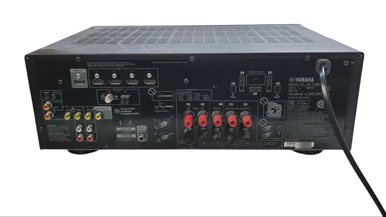 Yamaha RX-V385 - 5.1-Channel AV Receiver Bluetooth 4K Ultra HD
