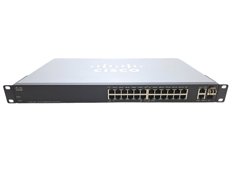 Cisco SG200-26P | 26-Port Gigabit PoE Smart Network Switch | 2x SFP Q