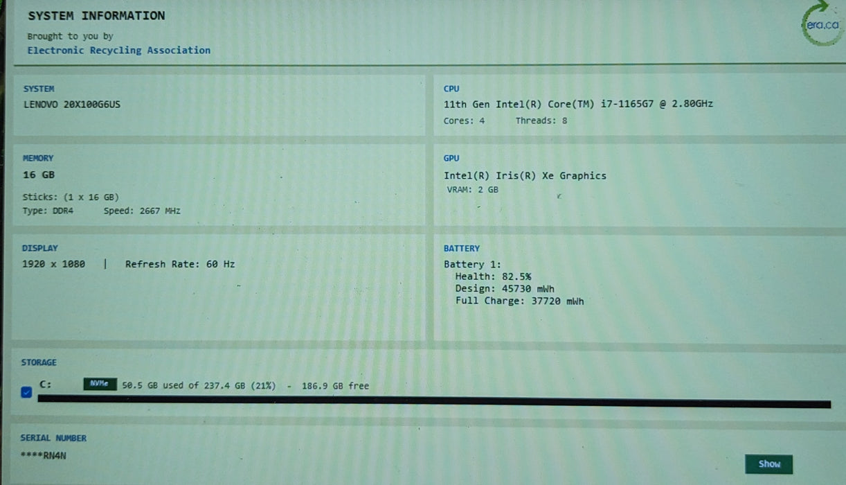 Lenovo ThinkPad L14 Gen 2 TOUCH i7-1165G7 16GB DDR4 256GB NVMe