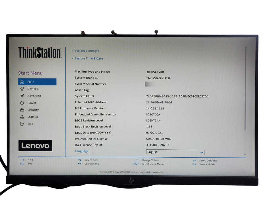 Lenovo ThinkStation P340 - Xeon W-1250, 16GB DDR4, 256GB SSD