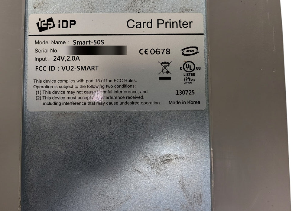 IDP Smart-50S Single-Sided ID Card Printer No ribbon