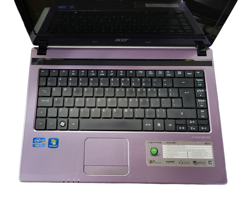 Acer Aspire 4752-6641 - Core i5-2430M 6GB DDR3 No Storage