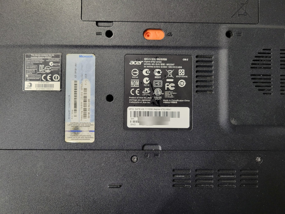 Acer Aspire 4752-6641 - Core i5-2430M 6GB DDR3 No Storage