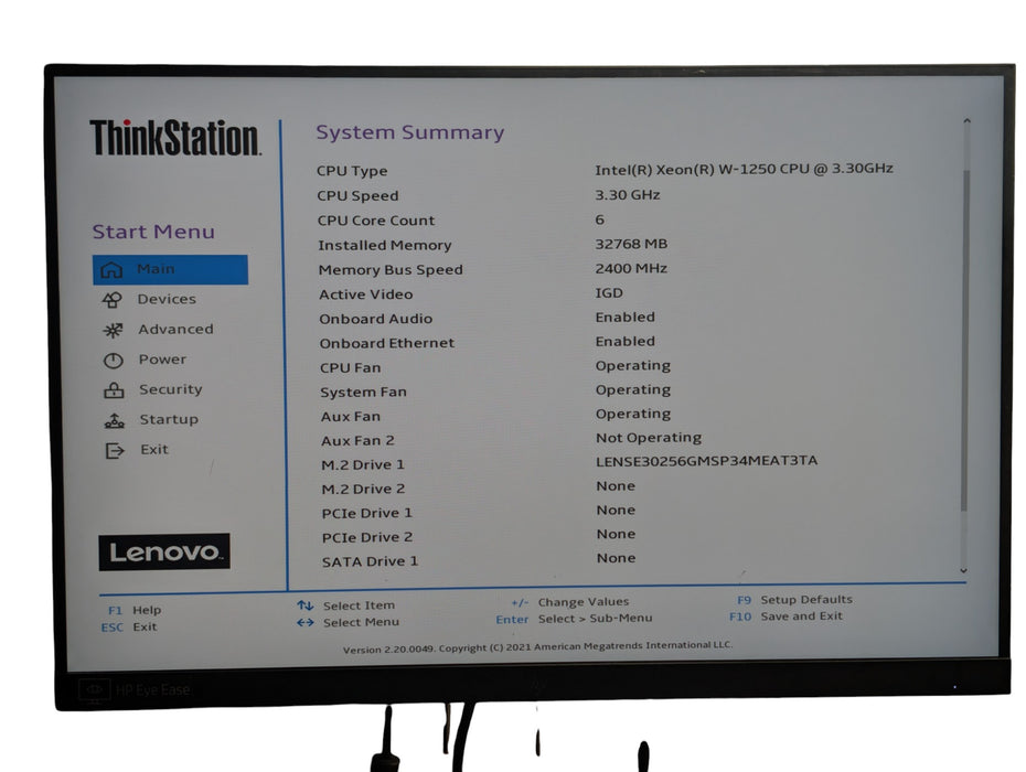 Lenovo ThinkStation P340 - Xeon W-1250 32GB RAM 256GB NVMe SSD